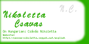 nikoletta csavas business card